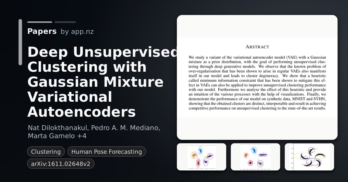 Deep Unsupervised Clustering with Gaussian Mixture Variational ...