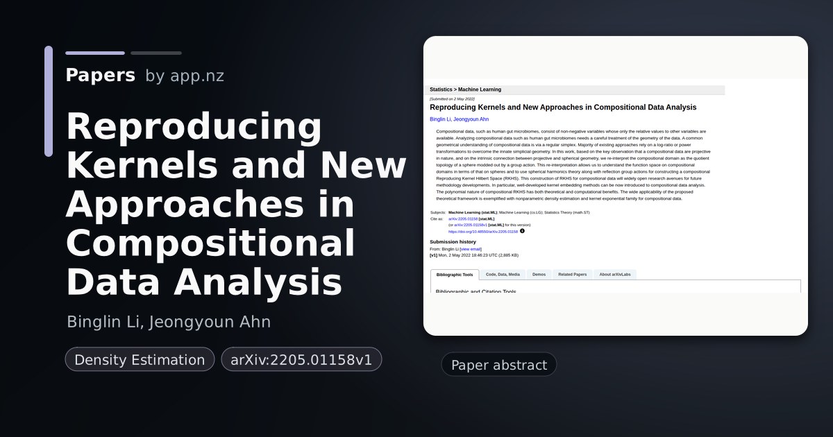 Reproducing Kernels and New Approaches in Compositional Data Analysis ...