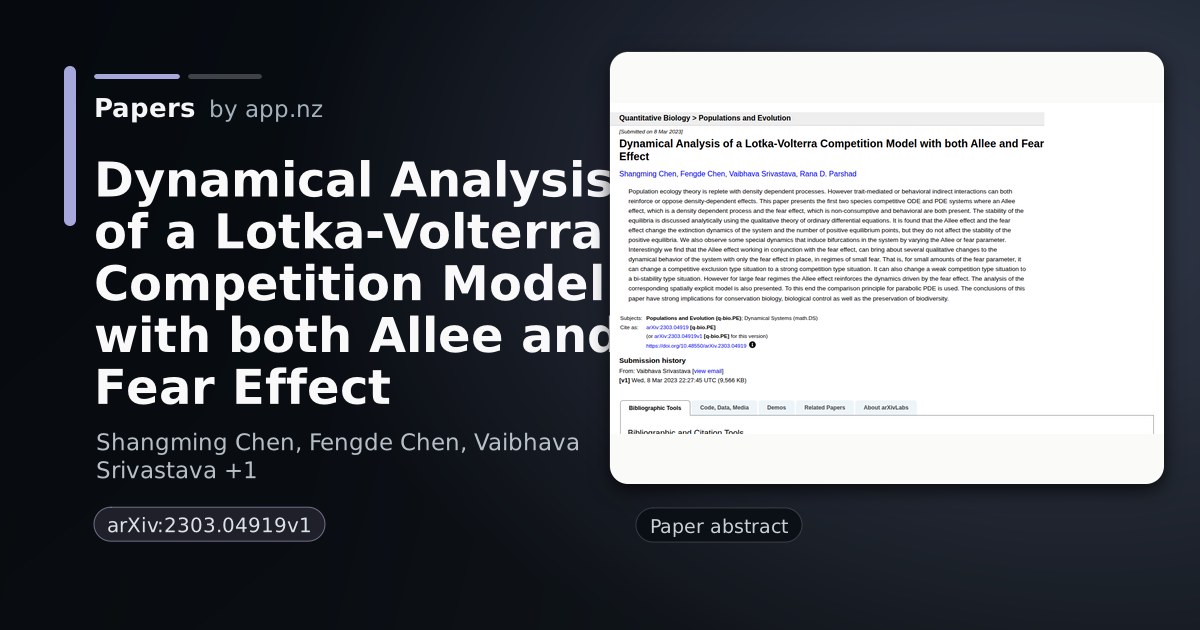 Dynamical Analysis of a Lotka-Volterra Competition Model with both ...