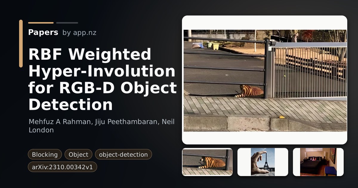 Rgb Paper RBF Weighted Hyper-Involution for RGB-D Object Detection - Papers with ...