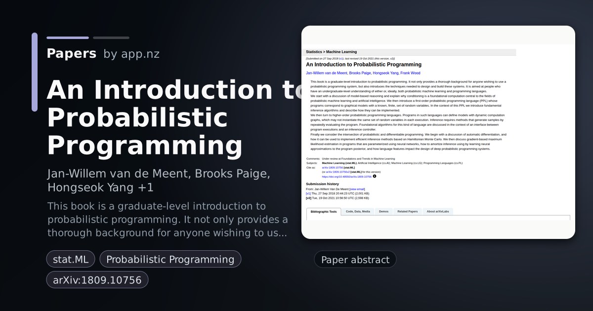 An Introduction to Probabilistic Programming - Papers with Code Search